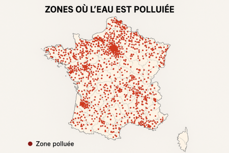 Carte des zones pollues en France