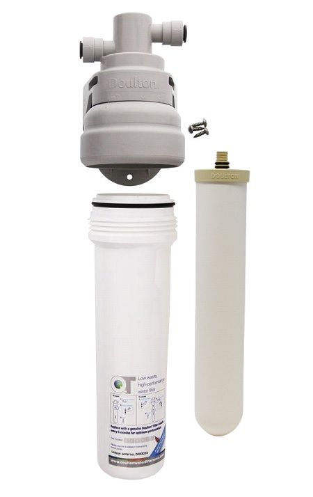 Purificateur d'eau ECOFAST Biotect DOULTON - Connexions  3/ 8''- 1/4'' PUSHFIT pour réfrigérateur Frigo