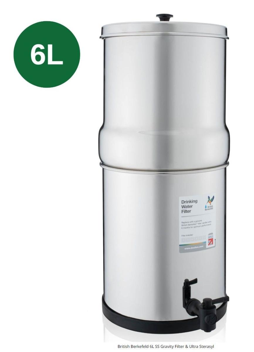 Berkefeld 6L purificateur d'eau à gravité BRITISH BERKEFELD équipé de 2  cartouches ULTRA STERASYL – BB1 –