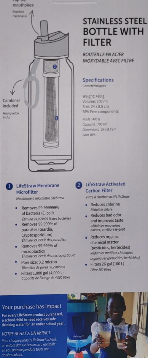 Gourde filtrante Bleu sarcelle / Lifestraw 