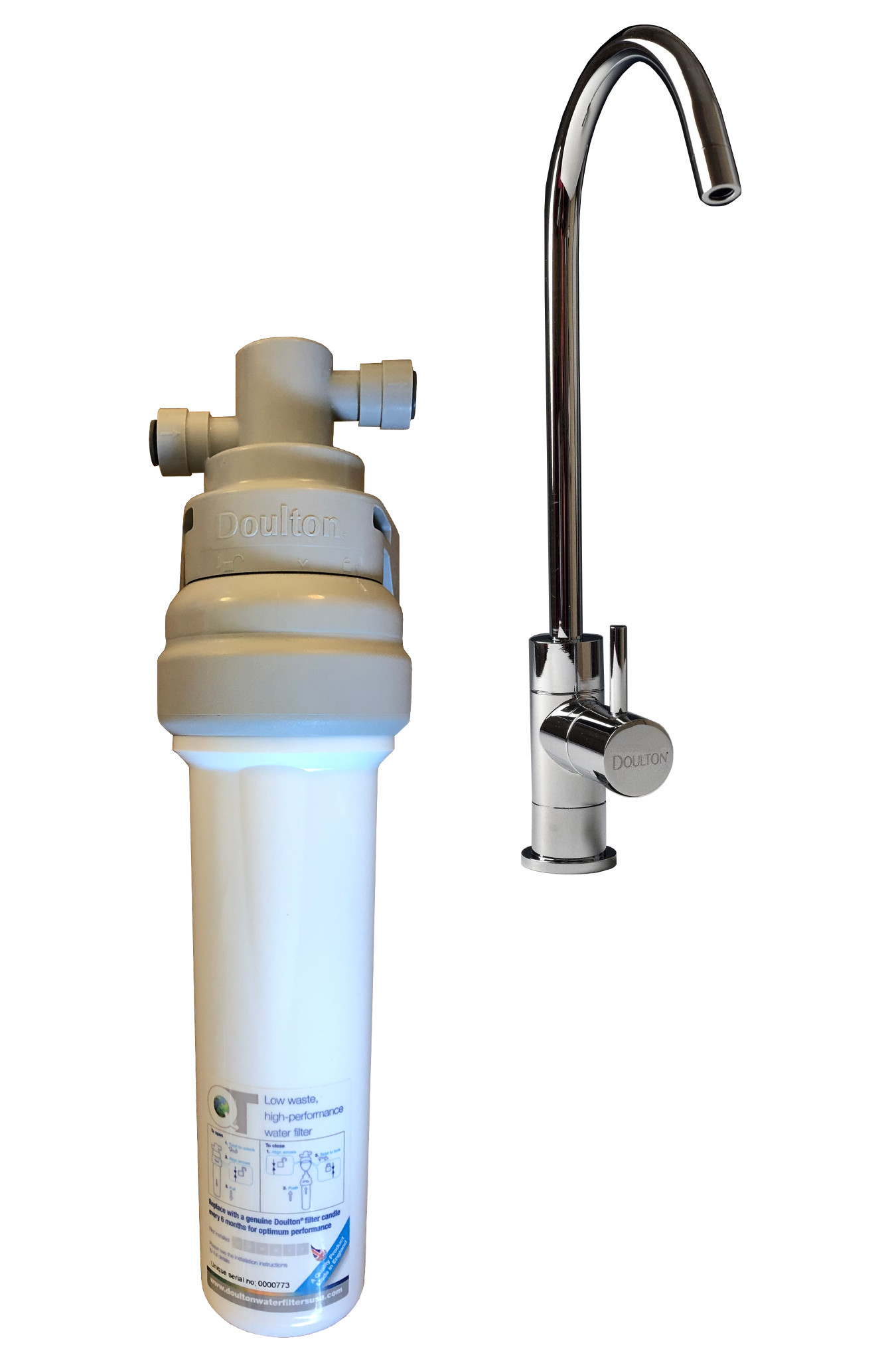 Purificateur d'eau DOULTON QT sous évier avec cartouche BIOTECT + Robinet et accessoires