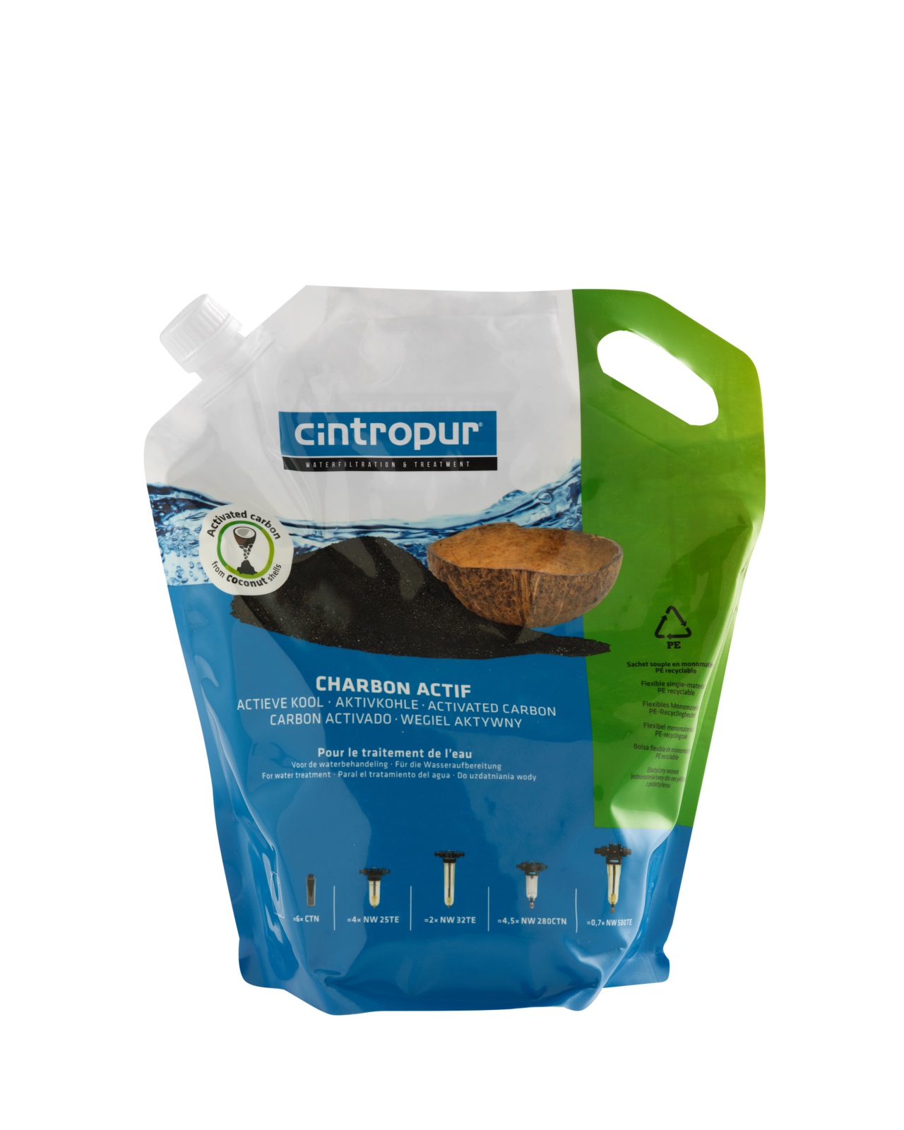 CHARBON ACTIF CINTROPUR en GRANULES (sachet de 3.4 litres)